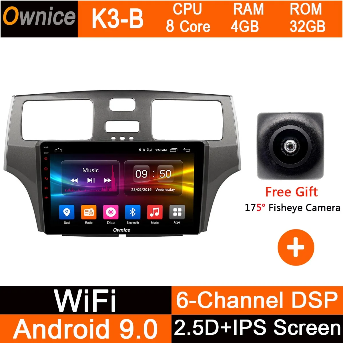 Ips " 8 Core 4G+ 32G Android 9,0 Автомобильный DVD Радио GPS; Мультимедийный проигрыватель для Lexus ES ES250 ES300 ES330 2004 2005 2006 CarPlay DSP - Цвет: K3-B