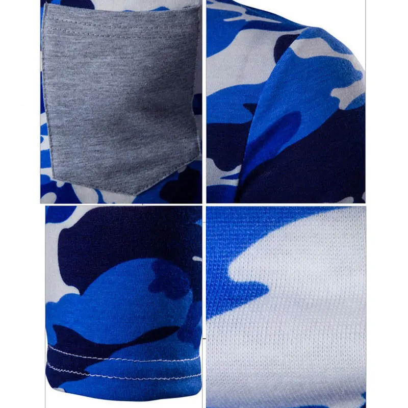 2017 карманная камуфляжная Мужская футболка хлопковая 4 цвета с круглым вырезом Homme