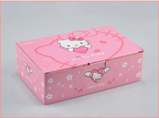 Free shipping Wholesale cartoon lunch boxes sets 6 sets/lot Hello kitty bento box with Spoon Fork Microwave heating | Дом и сад
