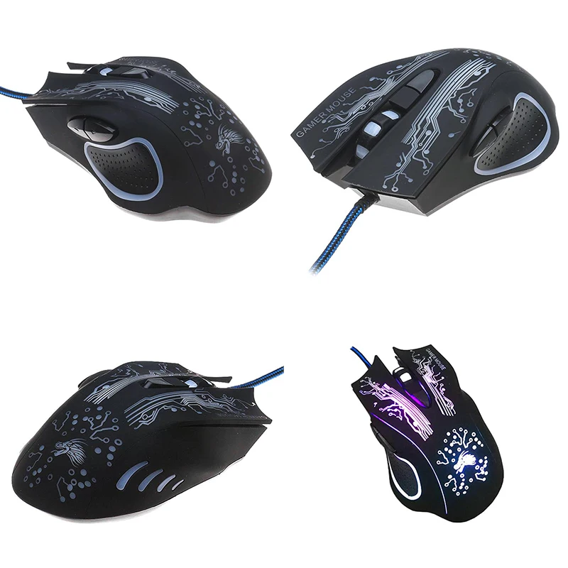 

6D USB Wired Gaming Mouse 4000DPI 6 Keys LED Optical Professional Pro Gamer Gaming Mouse Computer Mice for PC Laptop Games GT