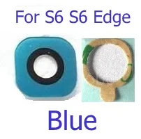 blue for s6 s6edge Подлинная задняя камера объектив для samsung Galaxy S6 S6 края сзади прозрачная стеклянная линза для samsung S6 edge+ Защитная крышка объектива+ 3 М клей - Цвет: blue for s6 s6edge