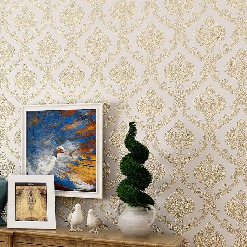 beibehang 3d non-woven three-dimensional wallpapers bedroom living room TV background wallpaper simple European style | Обустройство