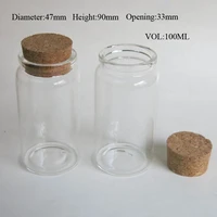 25 x 100ml empty glass bottle with wooden cork wishing cork stoppered bottle glass jar uused for storage craft glass container