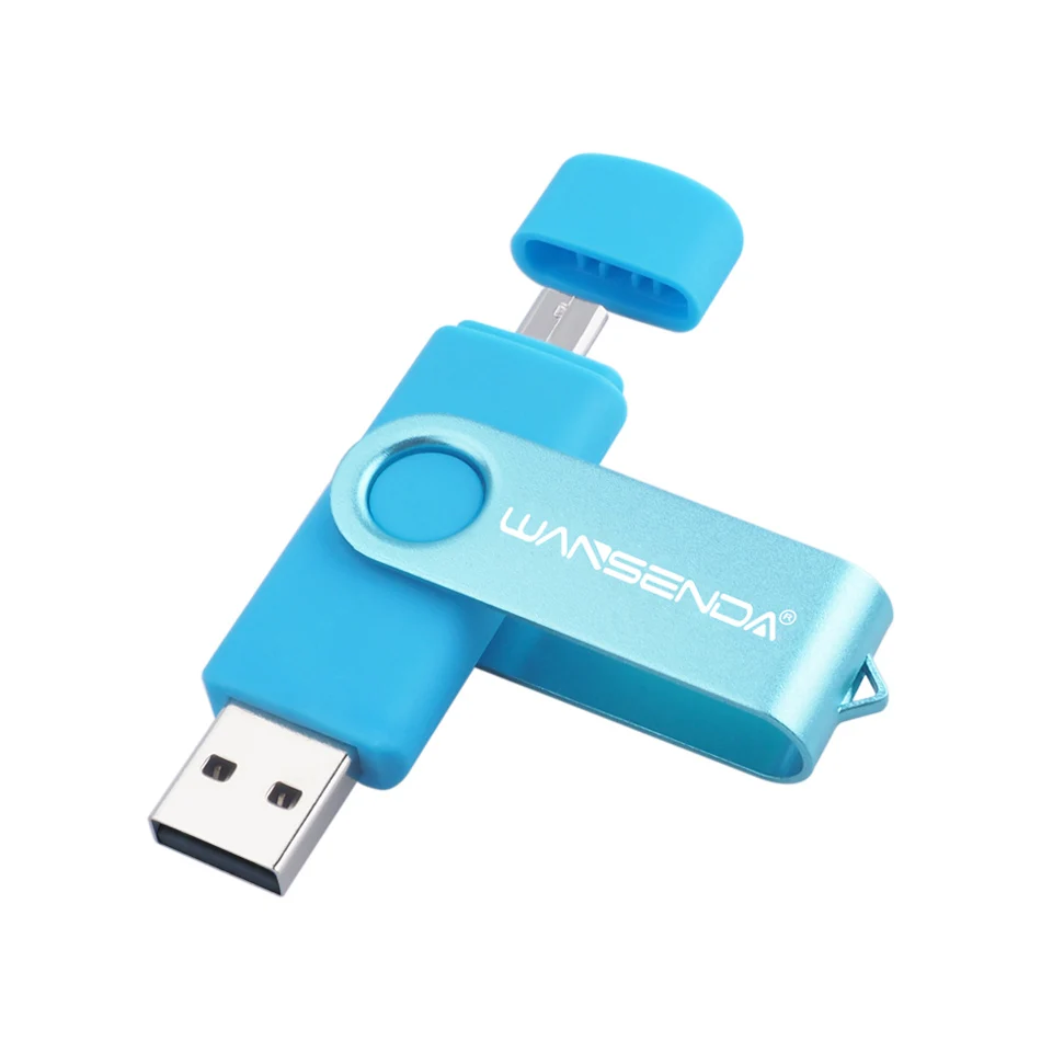Быстрая скорость Wansenda 256 ГБ 128 Гб 64 Гб OTG USB флеш-накопитель для телефона Android флеш-накопитель 32 Гб 16 Гб Флешка 8 Гб otg USB 2,0 USB флешка - Цвет: Синий