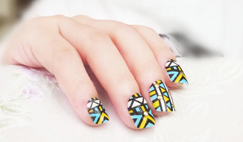 Искусственная Ongle Дизайн ногтей советы 24 шт./компл. геометрический шпильки