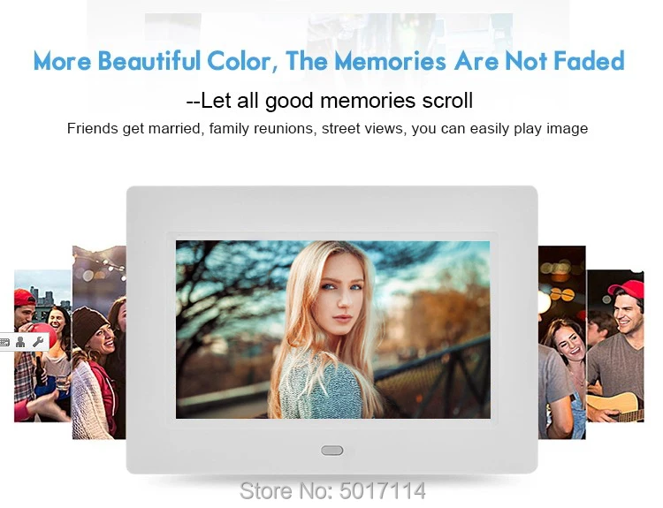 7 дюймовый светодиодный Подсветка HD 800*480 полный Функция цифровая фоторамка электронный альбом Цифровой Фото Музыка Видео