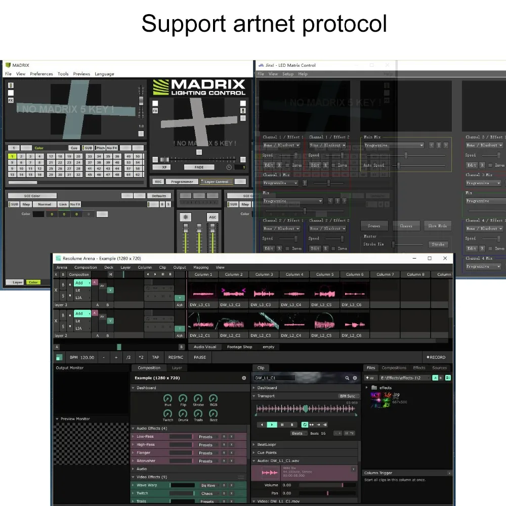 Светодиодный контроллер artnet, работает в режиме ПК или SD карты, поддерживает протокол artnet и консоль DMX512, привод Макс 170000 пикселей, 2 порта RJ45