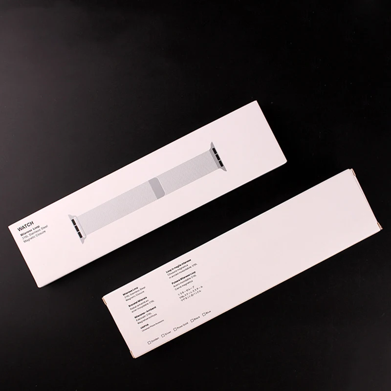 20 шт./лот Papery посылка полоса коробка 1:1 для Apple Watch Миланская петля лента посвященная 38 мм 42 мм Размер для оптовой продажи подарочная коробка