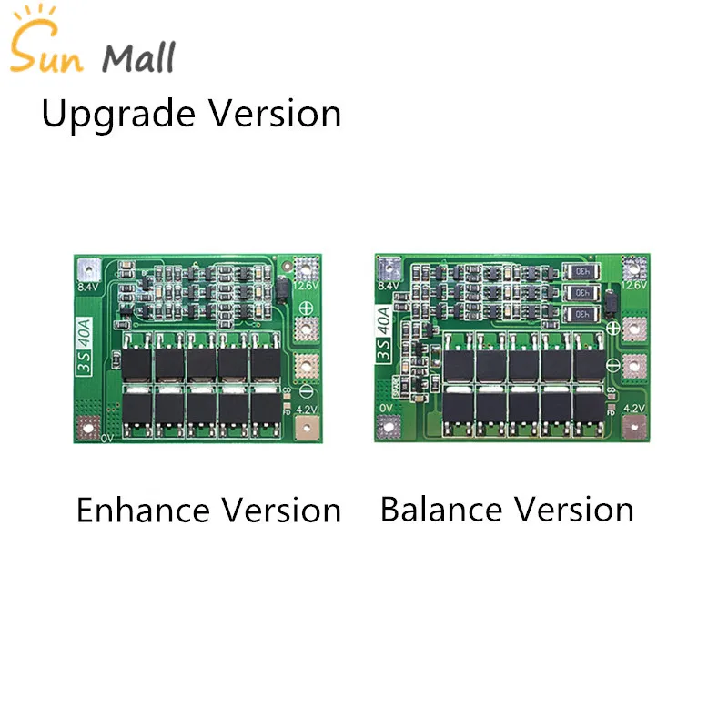 

3S 40A 11.1V 12.6V 18650 lithium battery protection Board for drill 40A current Standard/Enhance/Balance