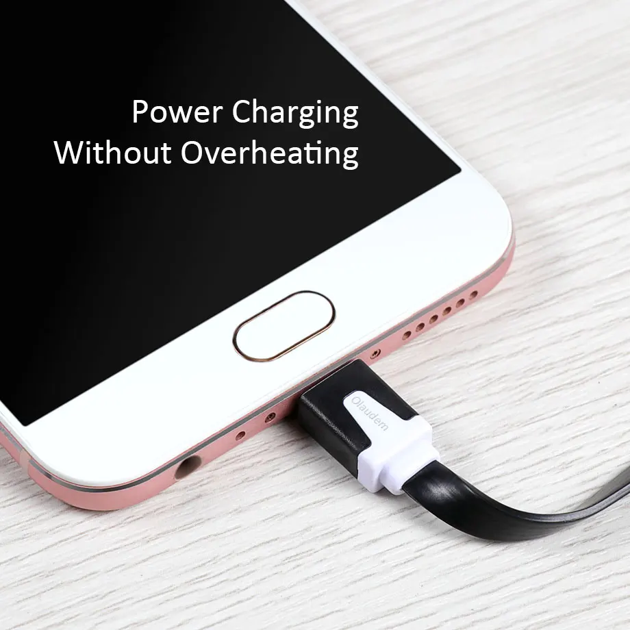 Olaudem Micro USB данных кабель ПВХ плоский провод для зарядный samsung 1 м лапши Android