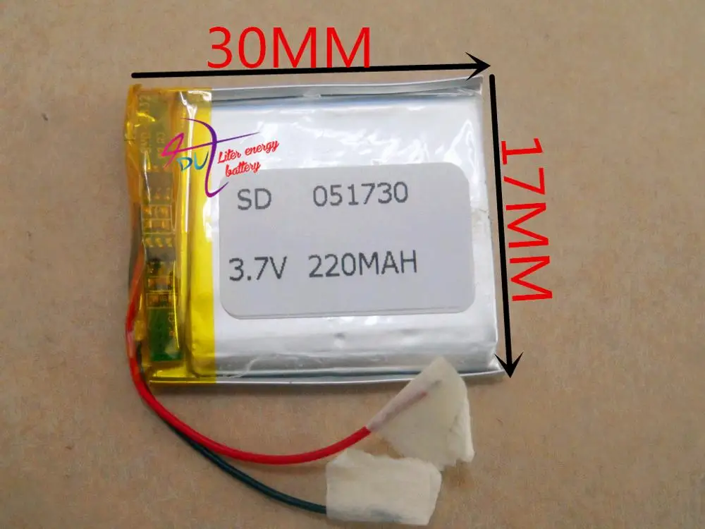 Батарея для планшета MP3 MP4 Bluetooth 3 7 V литий полимерный аккумулятор 051730 501730 220MAH