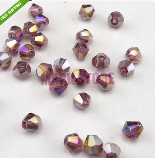 Бесплатная доставка 600 шт. двухконусные граненые стеклянные хрустальные