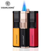 cigarloong cigar lighter double tube portable windproof straight into the inflatable lighter igniter with cigar drill cl 0116