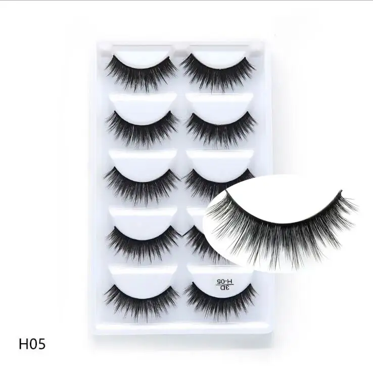 NEW 1/3/5 pairs Fake Mink Eyelashes 3D Natural False Eyelashes 3d Mink Lashes Soft Eyelash Extension Makeup Kit Cilios - Цвет: 05
