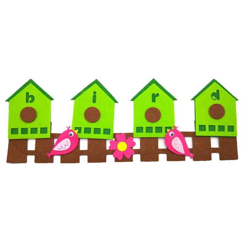 WISHMETYOU милые птицы ограждение настенные наклейки для Diy Детская комната резка валяния трава забор украшения детского сада ремесла - Цвет: Design 1 as photo
