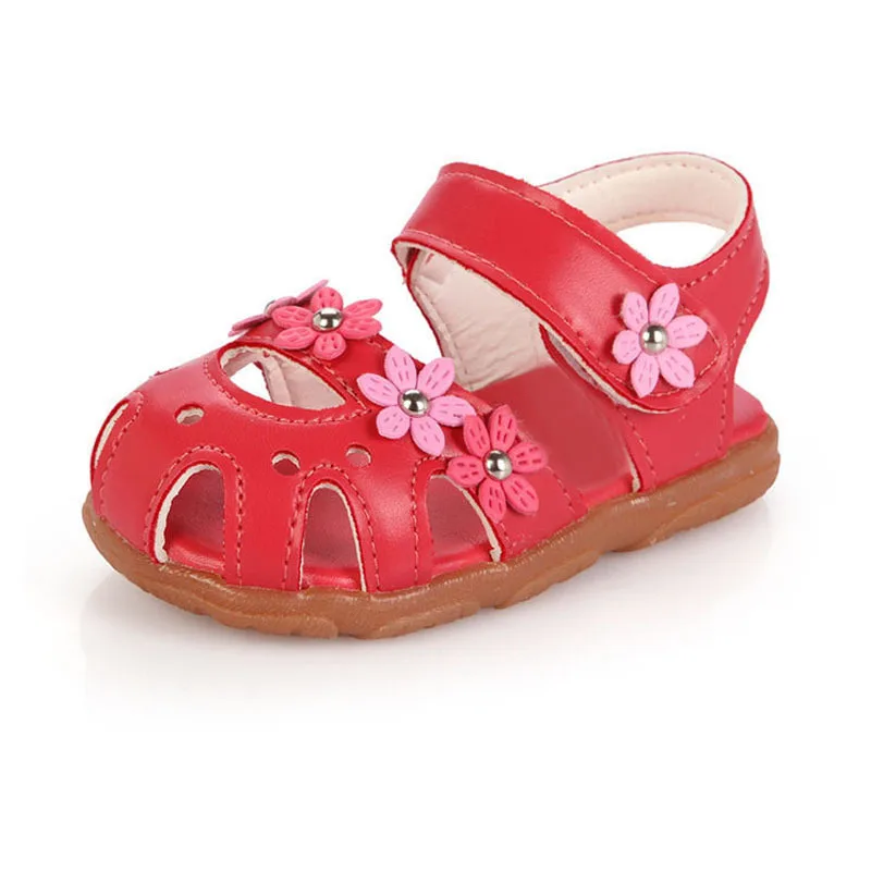 Новинка лета 2018 сандалии для девочек маленькие мягкие босоножки с цветочным
