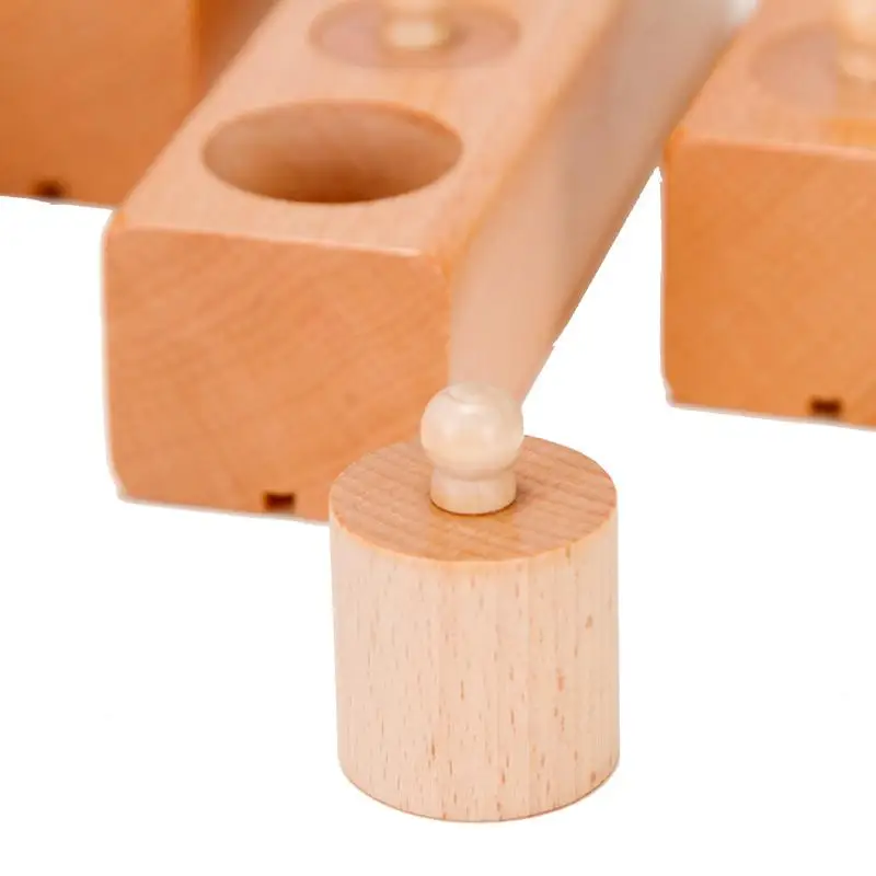 Цилиндрические цилиндрические блоки деревянные игрушки Монтессори для малышей