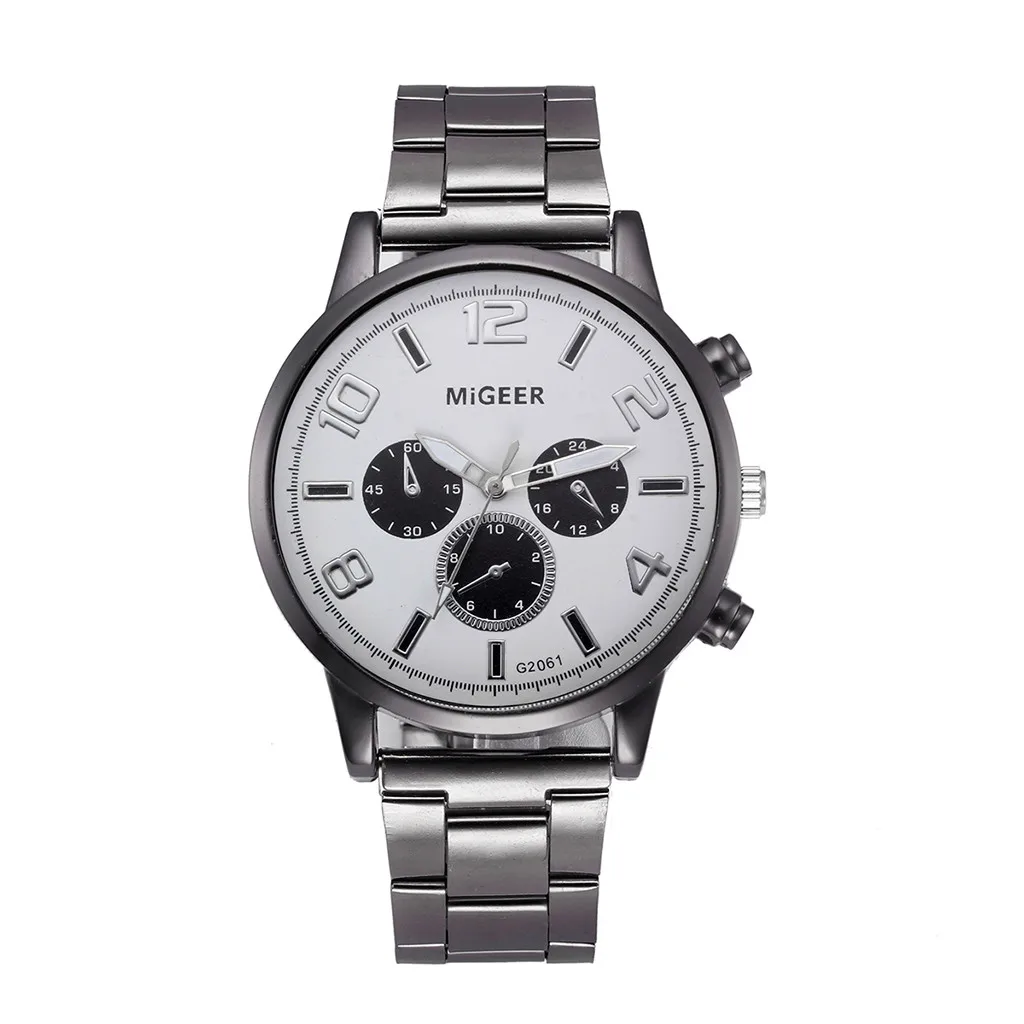 Мужские наручные часы модные мужские Аналоговые кварцевые из нержавеющей стали