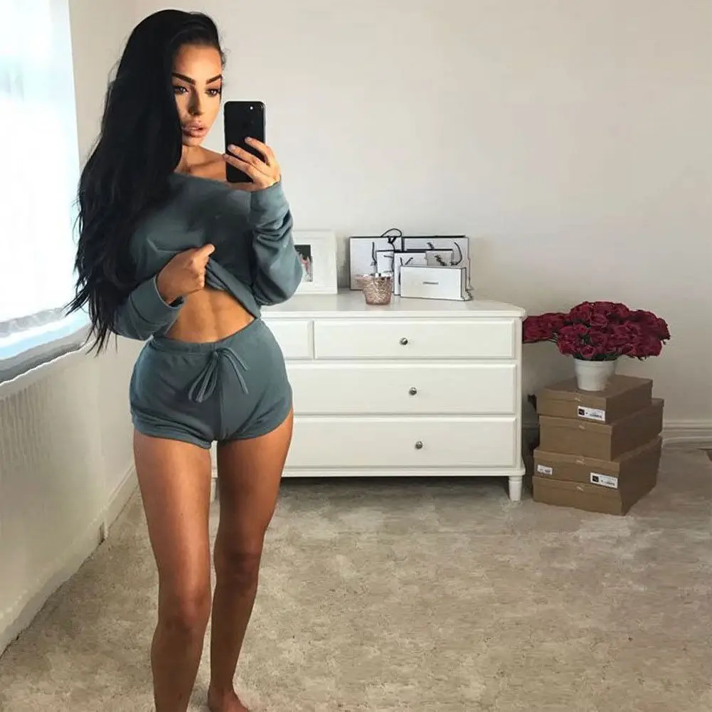 Женский спортивный костюм, однотонный комплект для йоги, пэчворк, для бега, фитнеса, бега, с длинным рукавом, футболка и шорты, набор, спортивная одежда для спортзала, тренировочные костюмы XL