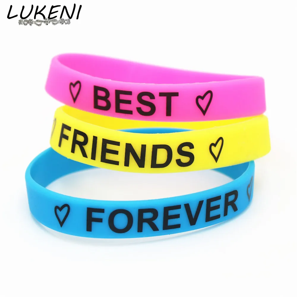 Лидер продаж модный Мотивирующий силиконовый браслет LUKENI Best Friends Forever 3 цвета и