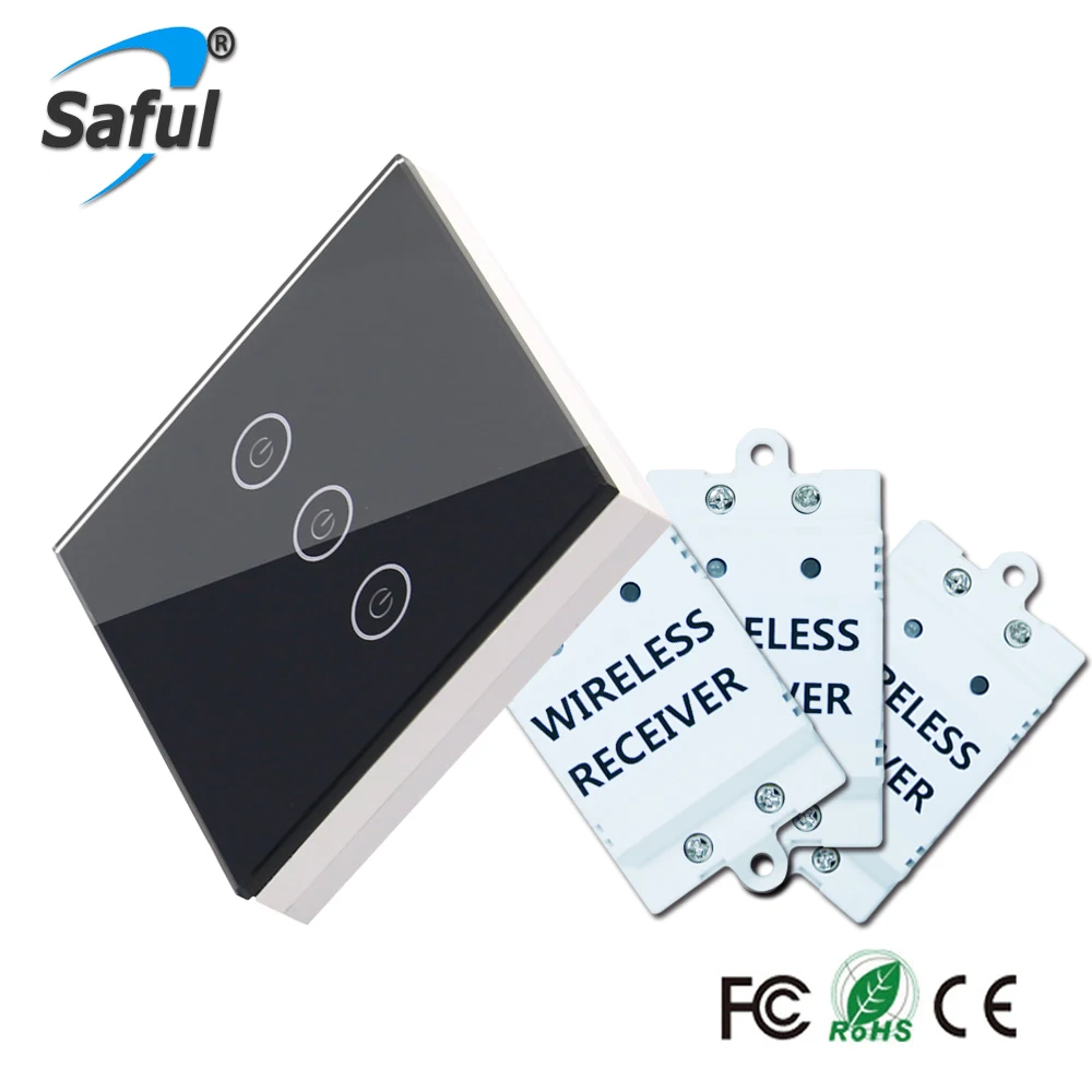 Saful 3 банды Пути беспроводной сенсорный экран домашний свет роскошный DIY