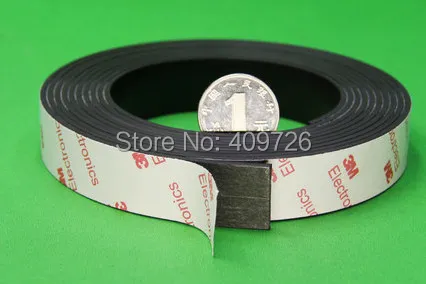 

2Meter 20*2 self Adhesive Flexible Soft Magnetic Strip Rubber Magnet Tape width 20X2mm