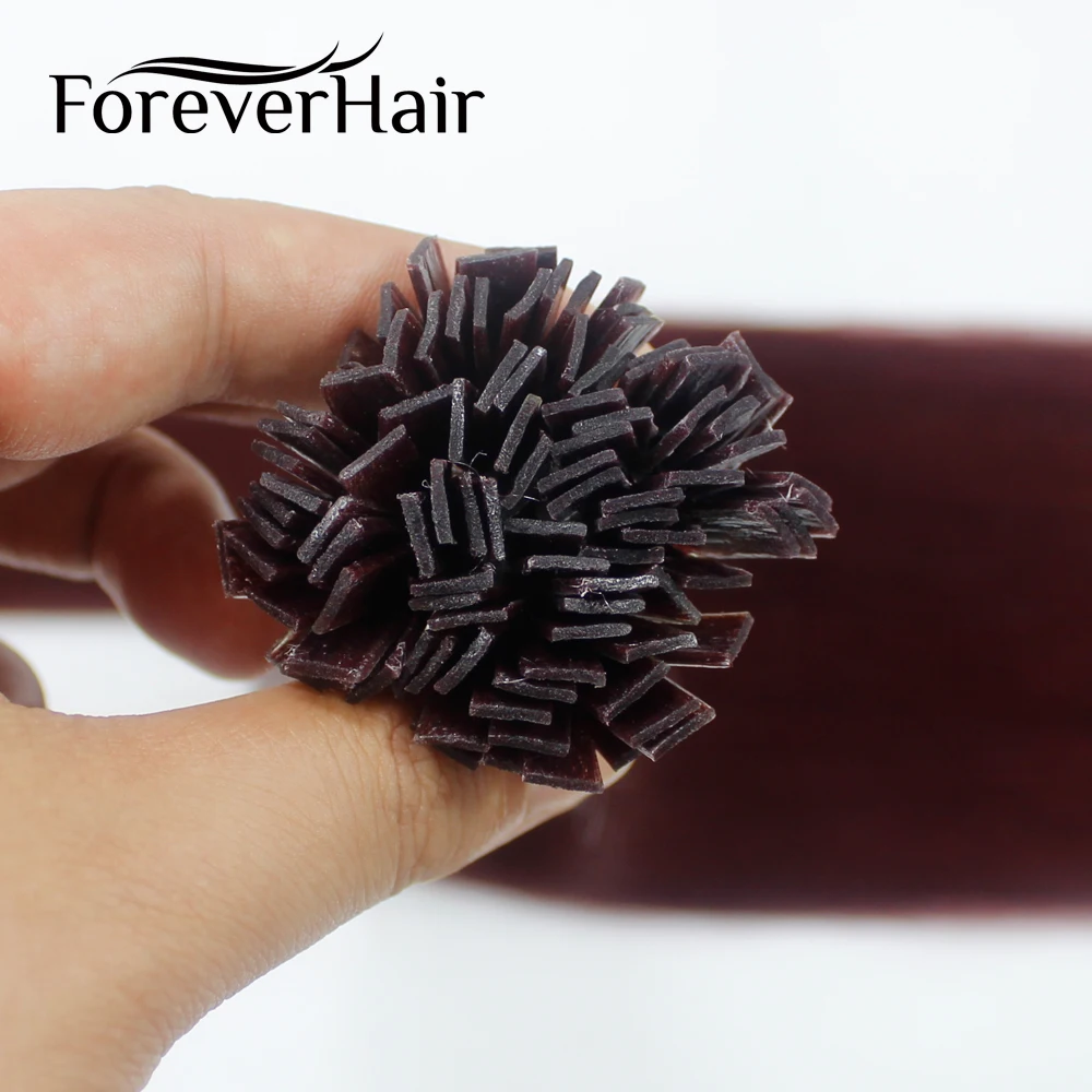 FOREVER HAIR 0 8 г/локон 20 &quotRemy плоский наконечник человеческих волос для