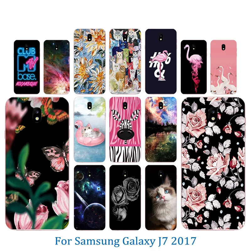 For Galaxy J7 2017 Phone Case Soft TPU High Quality Horse Pattern Capa for EU J730 730 J730F/DS J730FM/DS SM-J730FM Funda |
