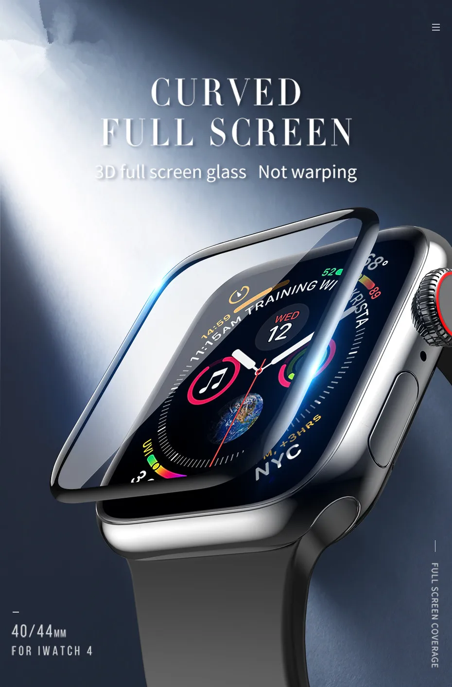 Оригинальная изогнутая 3D Защитная пленка для Apple i-Watch 4 полное покрытие Защитное стекло для Apple Watch Series 4 мм 40 мм 44 мм пленка