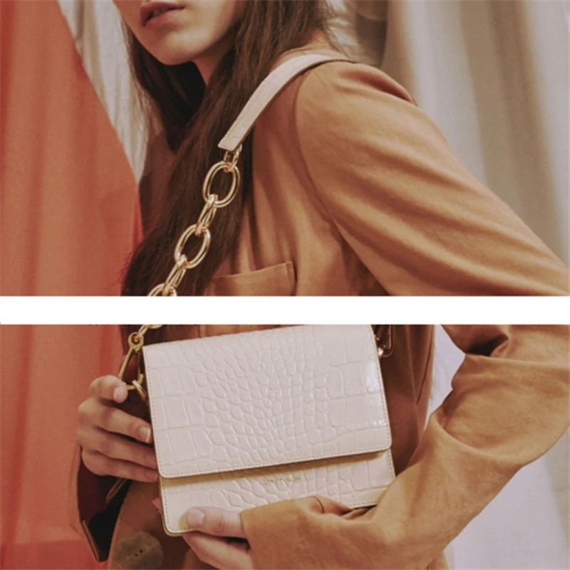 

Snake flap bags for women chain shoulder bag wide shoulder strap bag high quality leather handbags crossbody messenger bags