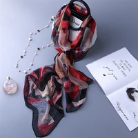 realsishow 2019 autumn winter women scarf luxury brand fashion 100 silk georgette fabric scarves for ladies thin shawl 16050cm