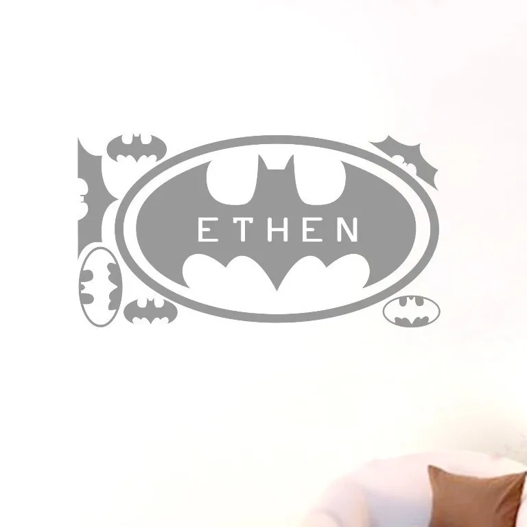 Специальные Новые персонализированные наклейки на стену с именем Бэтмена для
