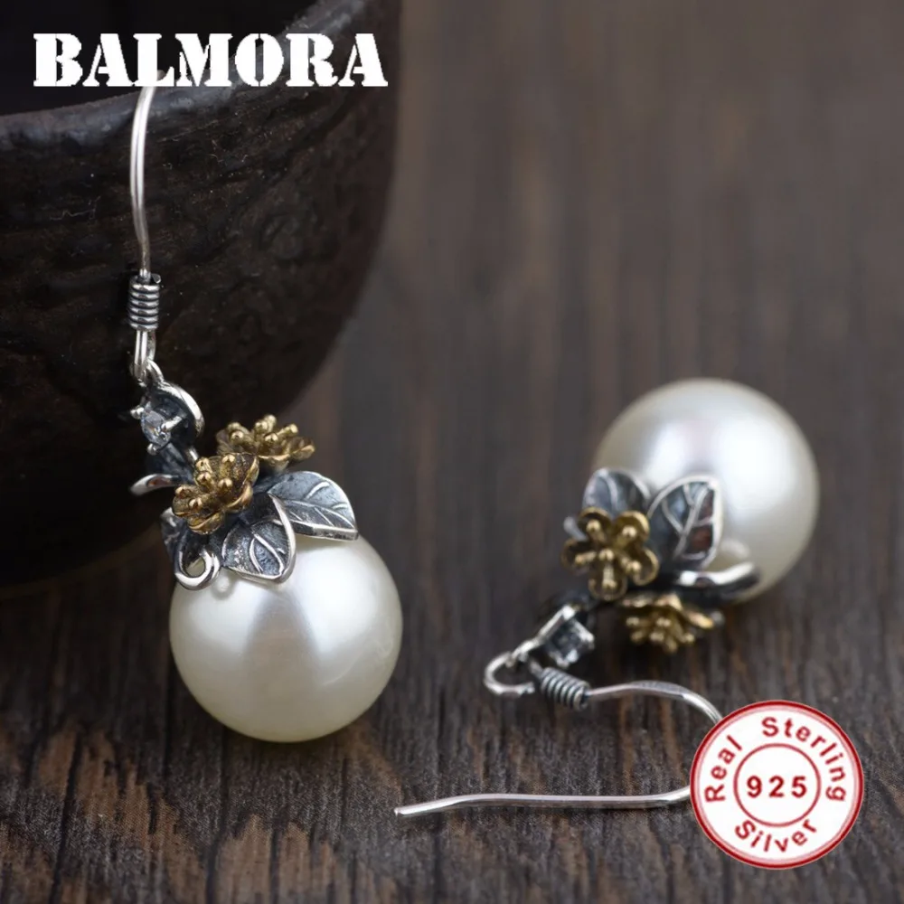 Женские Висячие серьги BALMORA из настоящего серебра 925 пробы с жемчужинами подарок