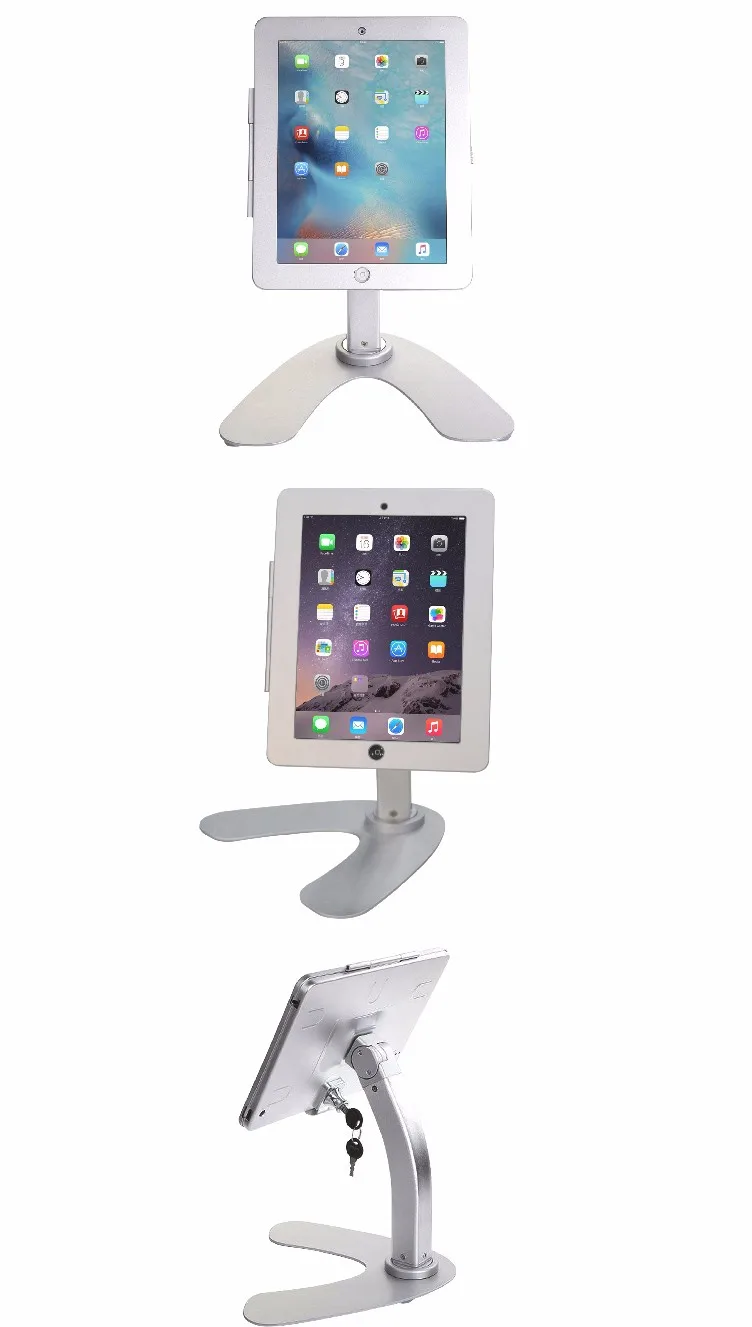 Подставка для планшета Противоугонная охранная киоск Подставка для iPad 2/3/4 Air Pro 9,7 вращения база Desktop POS корпус держатель с замком