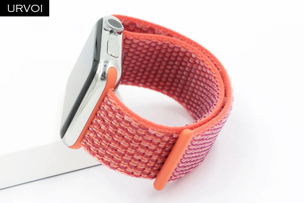 Спортивный ремешок URVOI для apple watch, серия 5, 4, 3, ремешок для iwatch, воздухопроницаемый, застежка-крючок, тканый нейлон, 40 мм, 44 мм