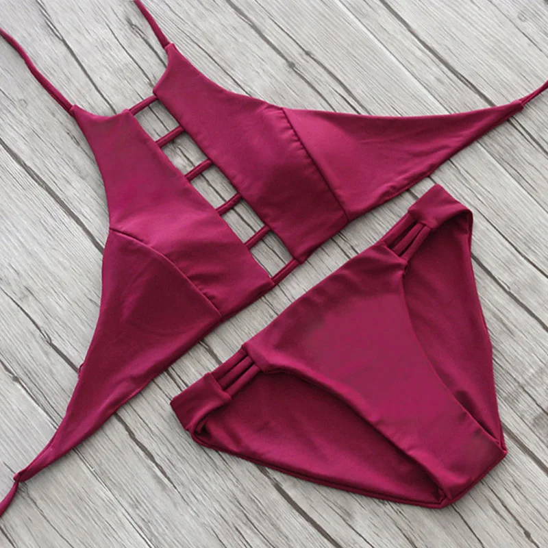 Лирический 2019 сексуальный Высокий шейный Холтер бикини с оборкой женский