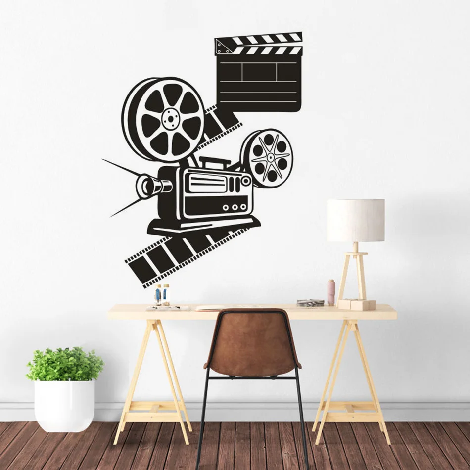 Wall Sticker Cinema Decoration Movie Film Projector Wall Art Posters Az357