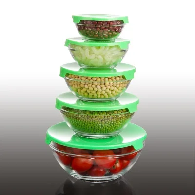 Стеклянная миска для смешивания 5 шт. набор стеклянных чашек сохраняющая чаша