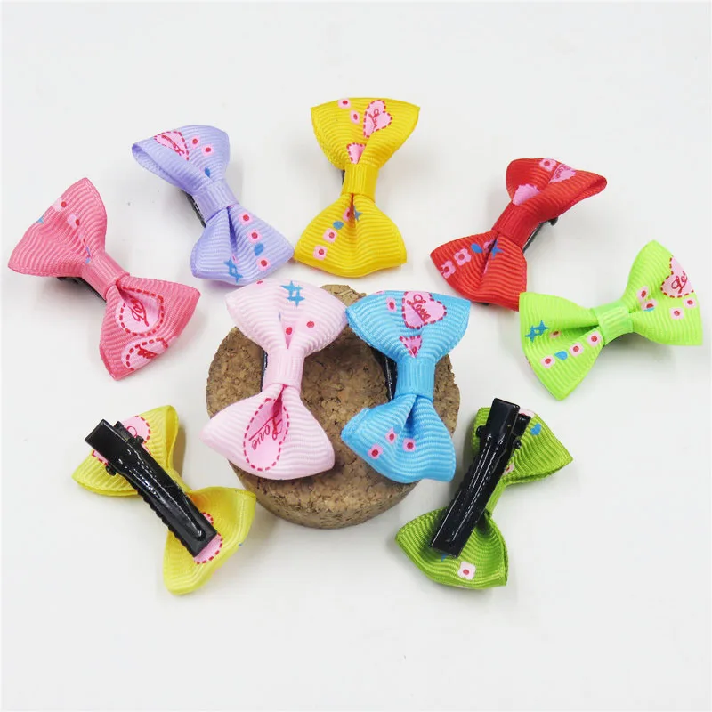2PCS/LOT Lovely Candy LOVE Small Bow Hairpin For Girl Hair Tie Child Elastic Bands Scrunchy Clips Accessories Kids |
