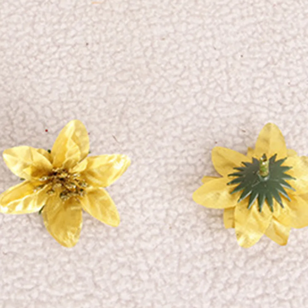 Пластиковые орнаменты из искусственных цветов Poinsettia блестящий цветок для рождественской елки новогодние Свадебные украшения 6 см