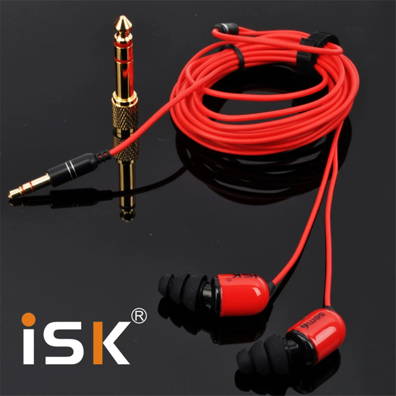 Оригинальные красные наушники ISK SEM6, высокая производительность, профессиональные наушники-вкладыши с монитором, HIFI 3,5 мм+ 6,3 мм, стерео басы для DJ Studio