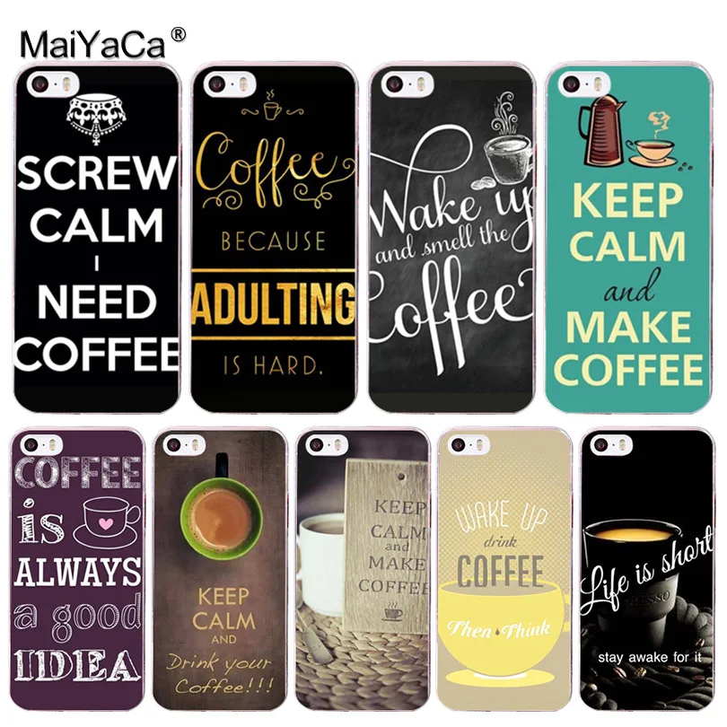 MaiYaCa KEEP CALM AND DRINK COFFEE WAKE UP MAKE чехол для мобильного телефона Apple iPhone 8 7 6 6S Plus X 5 5S SE 5C 4