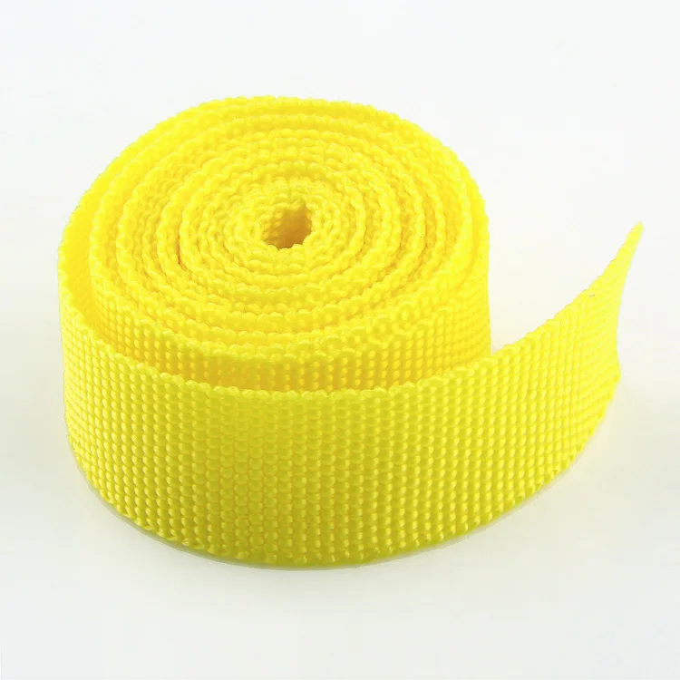 Yellow 20mm webbing 100 ярдов/партия 20 мм Ширина PP лямки лента для рюкзака Сумка ремень Швейные аксессуары ручной работы ремесло 14 цветов - Цвет: Yellow 20mm webbing