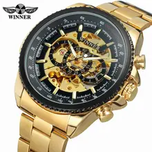 New Hot Winner 0352 Mens Watches Military Sport Clock Male Top Brand Luxury Skeleton Clocks Automatic Mechanical Steel Men Watch