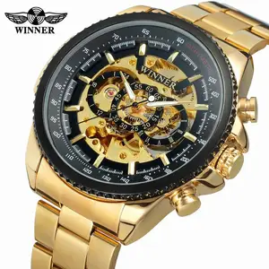 New Hot Winner 0352 Mens Watches Military Sport Clock Male Top Brand
Luxury Skeleton Clocks Automatic Mechanical Steel Men Watch
