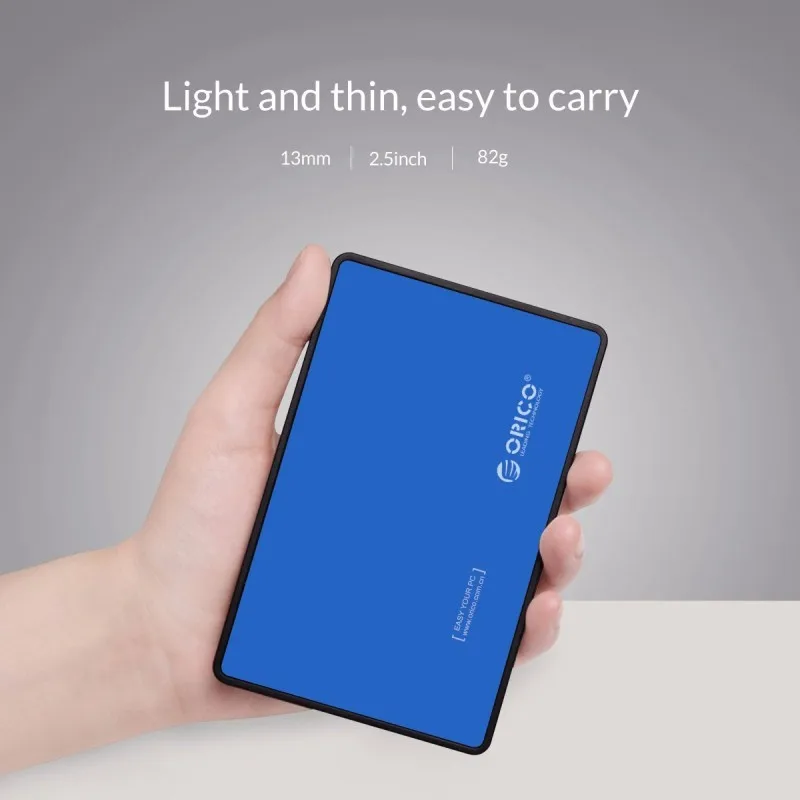 ORICO 2588US3 SATA HDD SSD USB3.0 внешняя коробка для жесткого диска чехол для хранения 5 Гбит/с для 2,5 дюймов Windows ноутбук ПК синий