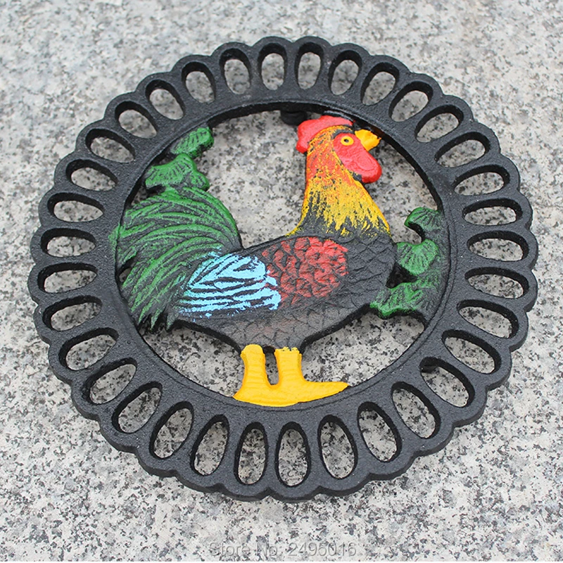 Чугунный декоративный коврик прочный для горячего горшка нескользящий