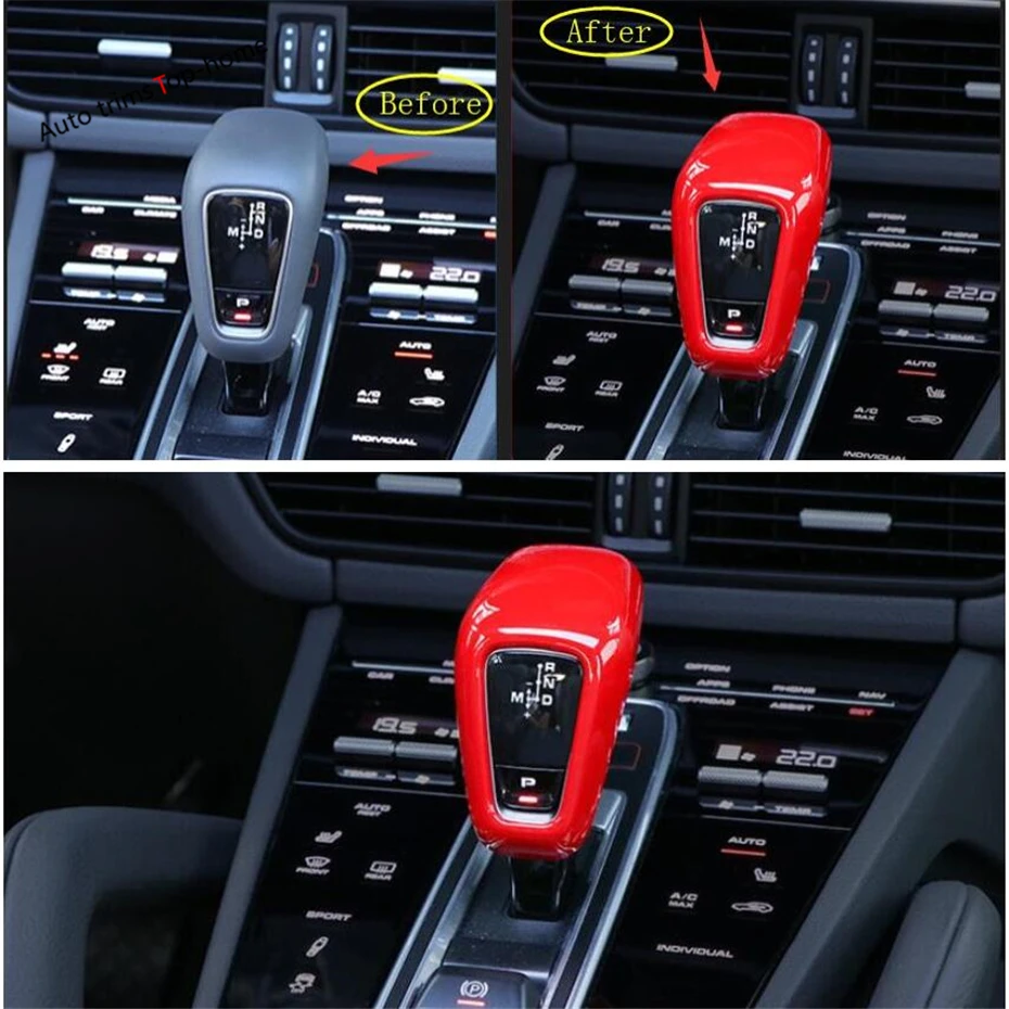 

Yimaautotrims Interior Refit Kit For Porsche Cayenne 2018 - 2021 Stalls Gearshift Head Knob Handle Cover Trim Accessories
