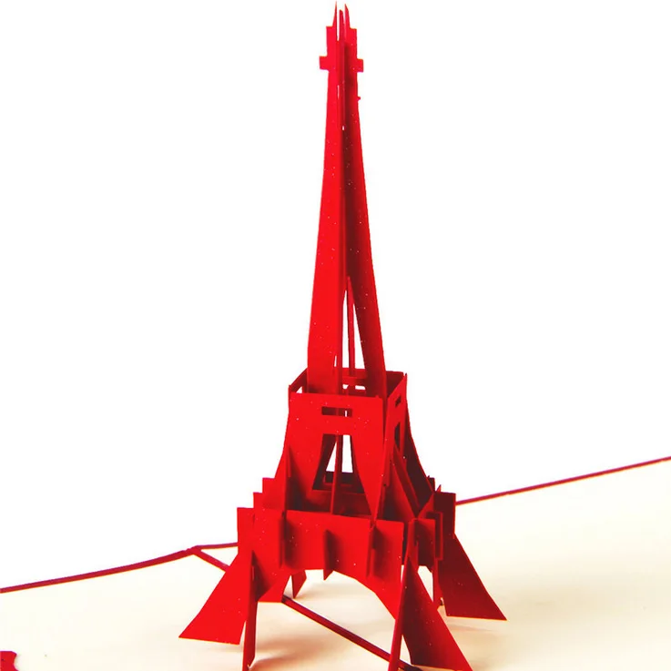 La Tour Эйфелева башня ручной работы Креативные Киригами и Оригами 3D всплывающие