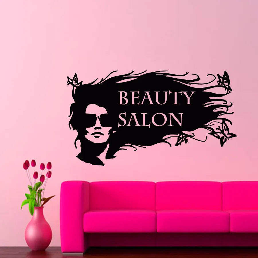

Beauty Salon Quotes Art Designed Wall Sticker With Modern Fashion Art Woman Pattern Special Wall Decal Home Stylish Decor Wm-535